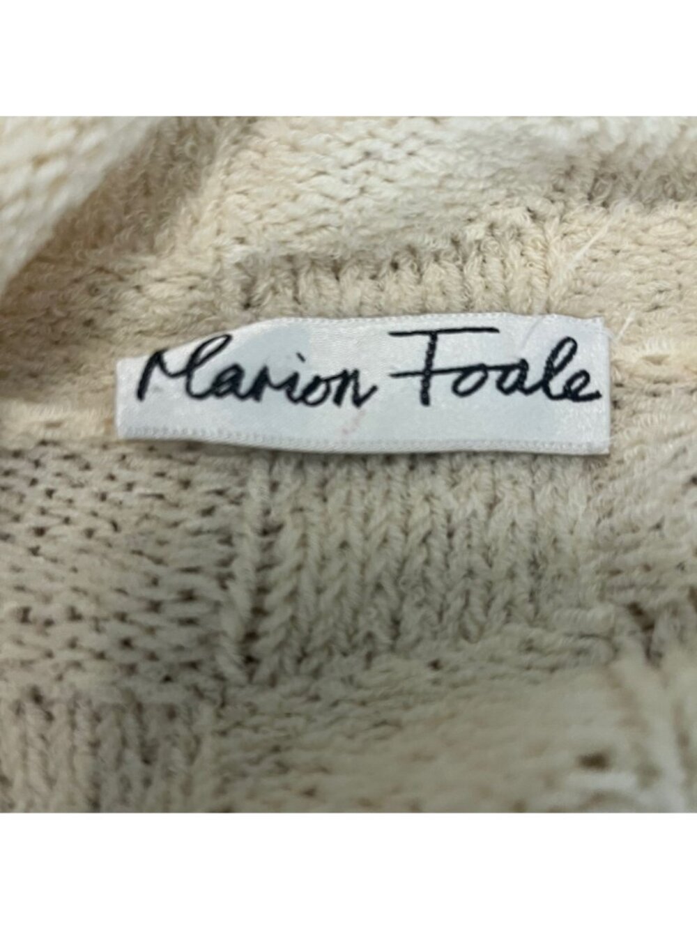 VTG MARION FOALE Hand Knit Box Square Cardigan - Picture 7 of 7
